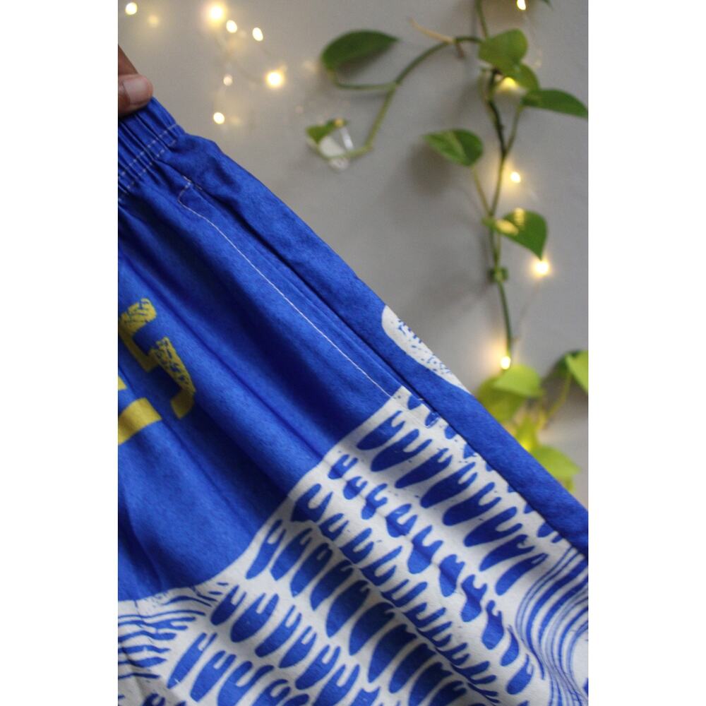 Blue Sardines Print Wide Leg Palazzo Pants  | XL Fit - Picture 7 of 7
